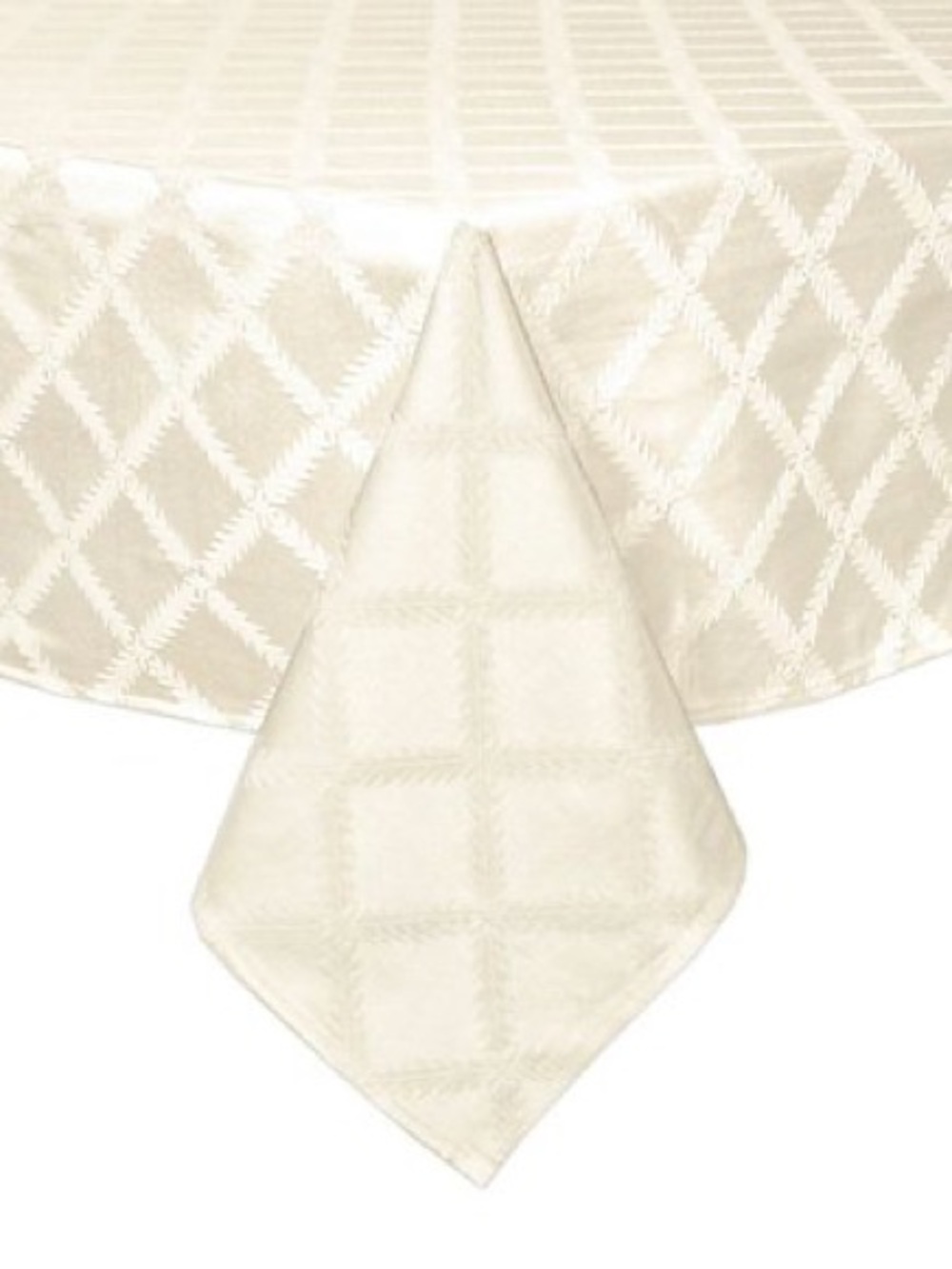 Lenox Ivory Diamond Jacquard Tablecloth
